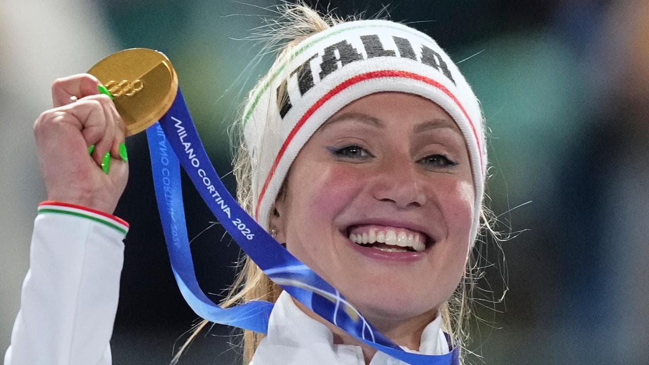 Speedskater Lollobrigida wins Italy's first gold medal