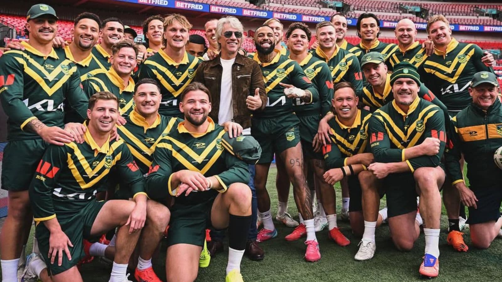Special visitor drops by as Kangaroos gear up for Wembley Test