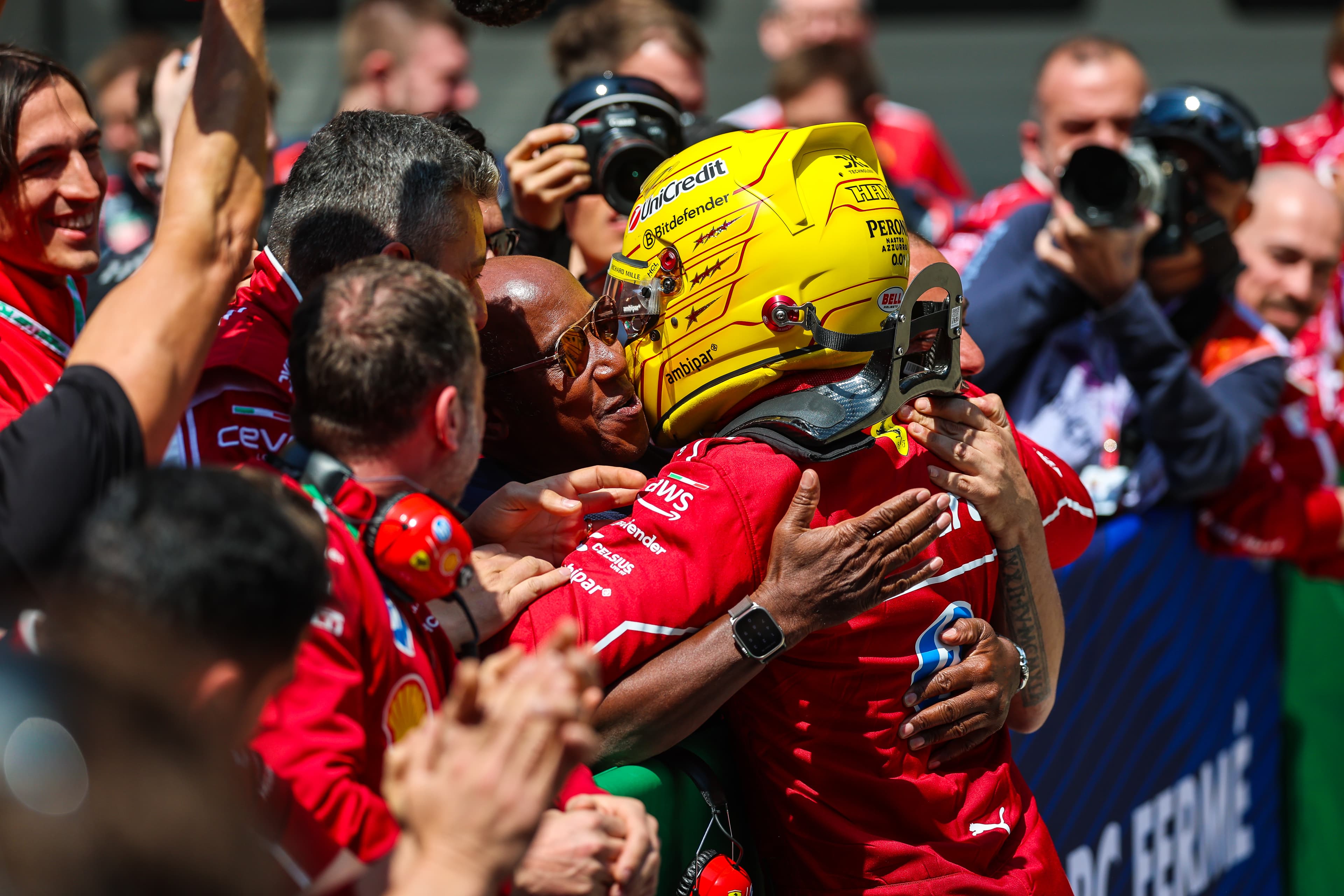 Hamilton hits back at critics after maiden Ferrari F1 sprint win