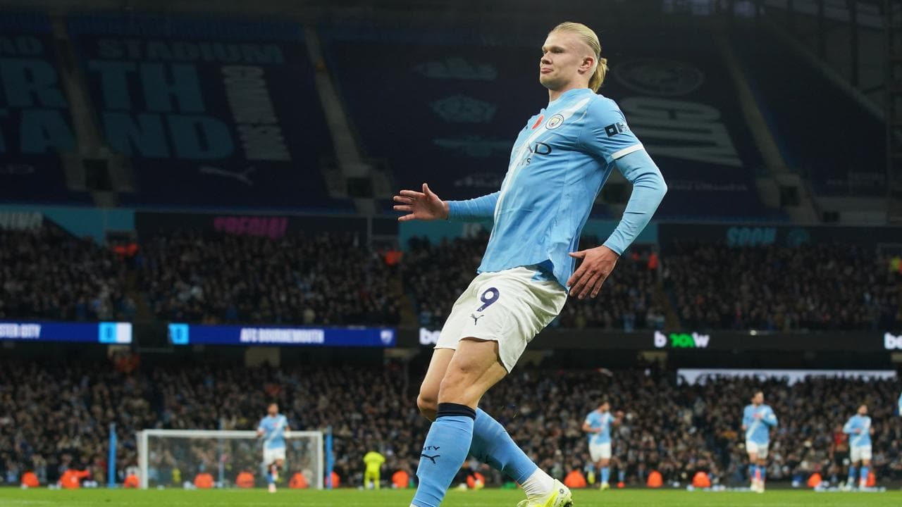 Haaland at the double again as Man City go second
